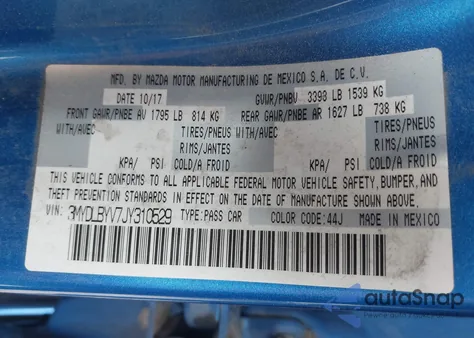 2018 Toyota Yaris Ia from USA, damaged, VIN 3MYDLBYV7JY310529